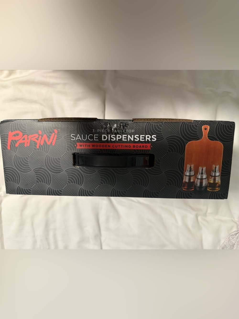 Parini set of Three Sauce Dispensers and wooden cutting board!! NWB - Picture 9 of 9
